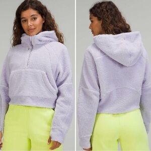 Lululemon Scuba Oversized Half-Zip Fleece Hoodie Faint Lavender Size XS/S